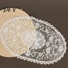 Vintage Floral Doilies for Tea Trays White Lace Doily, Elegant Retro Placemat, Embroidered Table Breathable Polyester Mats Mat, Rectangular Round Oval