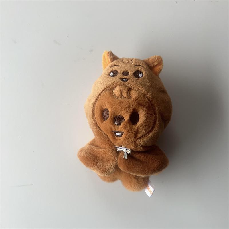 SKZ Seoul FM Live Stray Kids Plush Toy 12cm Doll Cloak Fashion Keychain Fan Commemorative Item Children's Gift