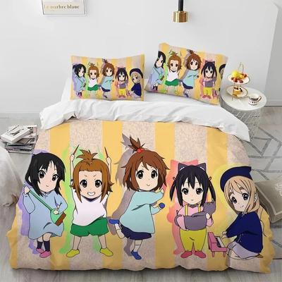 3D K-On Cartoon Cute Lolita Kawaii Girls Bedding Set Duvet Cover Sheet Printed Pillowcase Full Queen King Size Comforter Bedroom