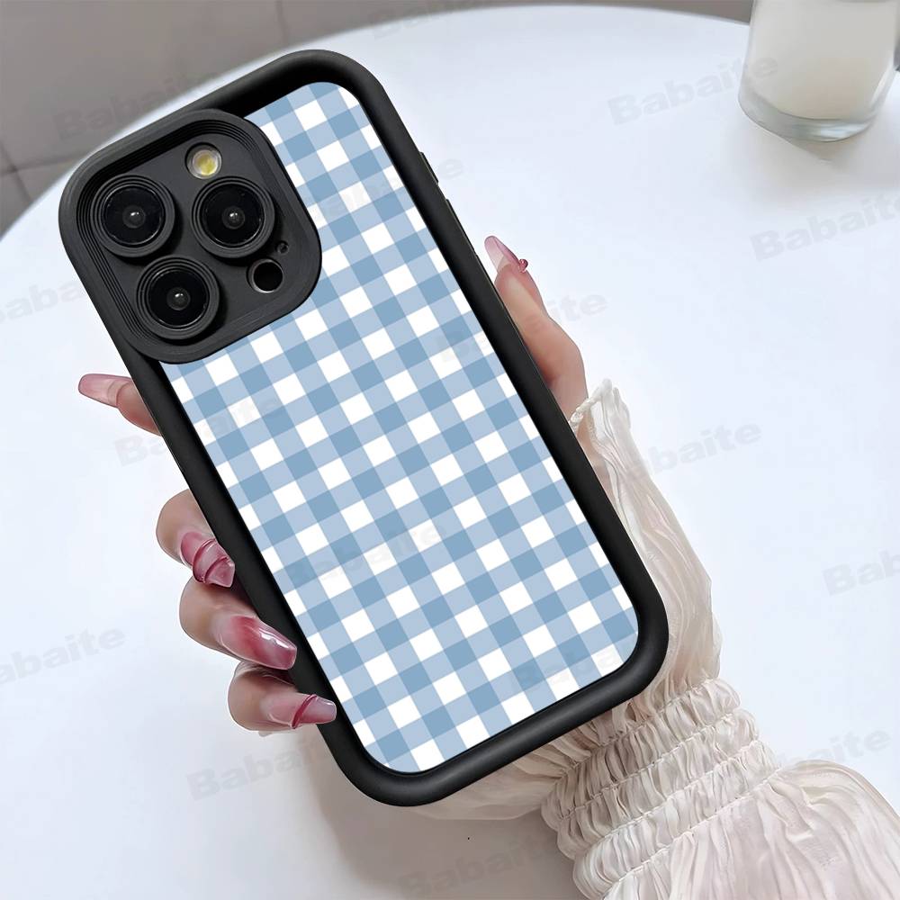 Einfache schicke Gittermuster-Handyhülle für iPhone 17 16 E 15 14 13 12 11 Pro Max Plus Rückseite