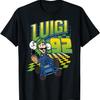 Mario Kart Luigi Neon Checkered 92 Logo T-Shirt