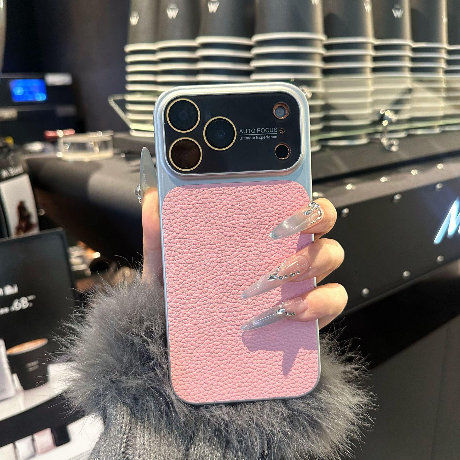 

Apple iPhone 16 Pro Max Lychee Grain Retro Protective Case iPhone 17 Pro Max