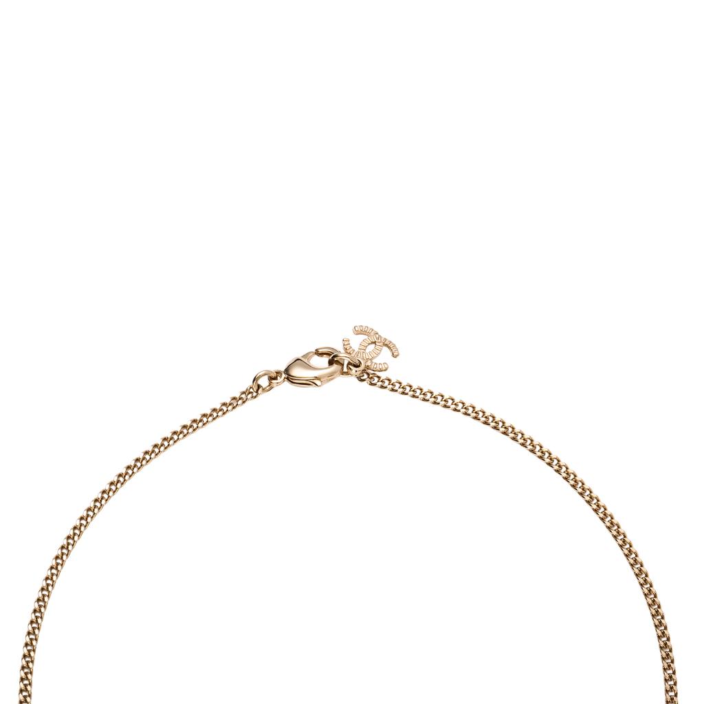 Chanel 24C Logo Decorative Pendant Necklace Unisex necklace Gold ABC817-B15393-NU572