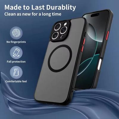 Matte Magsafe Magnetic Phone Case for iPhone 16 15 14 13 12 11 Pro Max 17 Air PC Hard Wireless Charge Anti-Fingerprint Cover