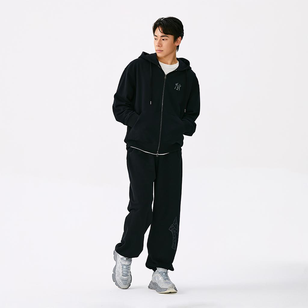 New MLB New York Yankees Basic Collection 25FW Knitted Sweatpants Unisex Standard Black 3APTB1454-50BKS