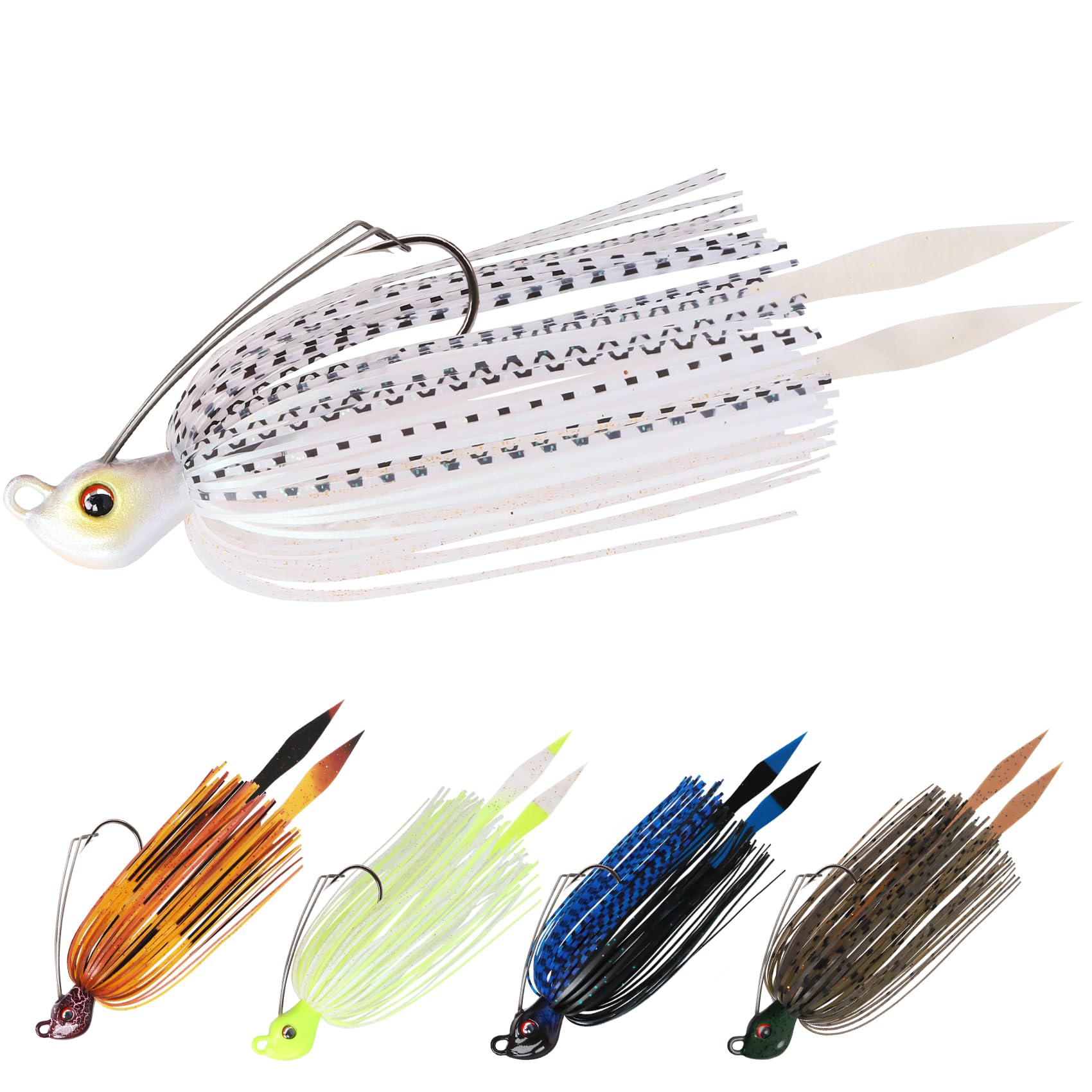 

TRUSCEND Spinnerbait Buzzbait Set of 5 with BKK Fishing Lures for Saltwater and Freshwater Sea Spanish and More Hooks, Ajing, Fishing, Minnows, Bass,