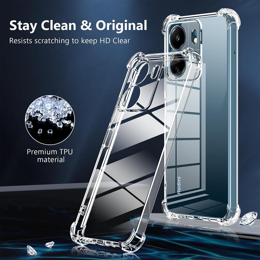 Silicone Soft Shockproof Case For Xiaomi Redmi 14C C C 11A Note 14 Pro Plus Pro+ 4G 5G Clear Ultra Thin Cover Fundas