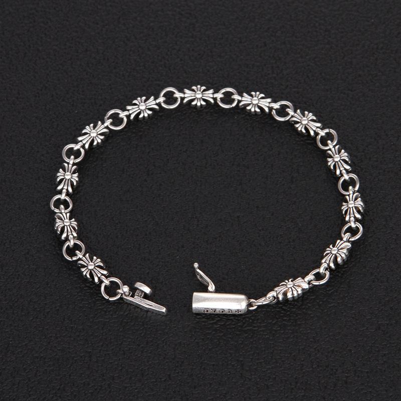 China Kroxing Thai Silver Retro Switch Cross Bracelet Personality Classic Hip Hop Punk Style Jewelry Bracelet