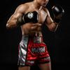 Muay Thai Shorts High Kick Training Side Shine Leather Trim Martial Arts Uniform