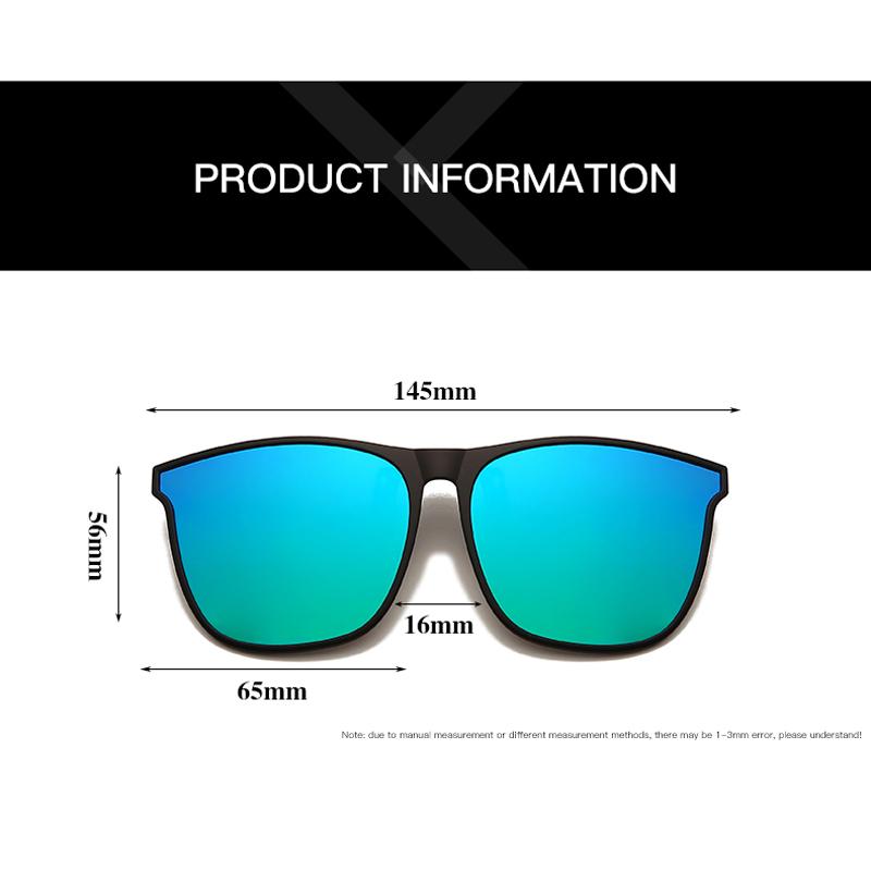 Clip On Sunglasses Men Vintage Square Anti Glare Night Vision Glasses for Car Driving Oculos