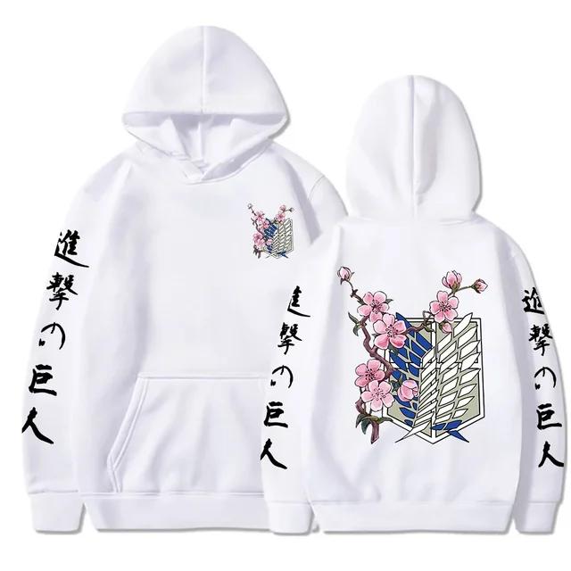 Hot Anime Attack On Titan Wings Of Liberty Sakura Wings of Liberty Graphic Men Women Hoodies Plus Size Sweatshirt Streetwear