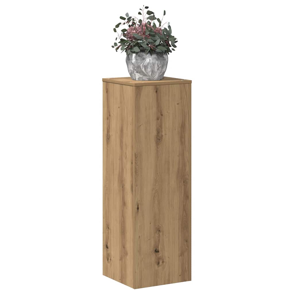 Artisan Oak Plant Stand 33 x 33 x 100 cm Wood Based Material
