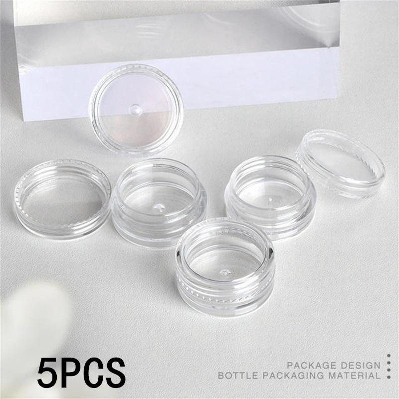 5/50/100pcs 5g Clear Cream Jar Cosmetic Bottles Containers Pot Sample Bottle For Nail Arts Small Clear Can Tin For Balm
