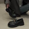 Leather loafers heightening small leather shoes spring and autumn lace-up jk retro platform single shoes