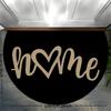 1Pcs Heart-Shaped Semi Circle Welcome Doormat Non-Slip for Outdoor Patio Porch Kitchen Bathroom Entryway Floor Mat