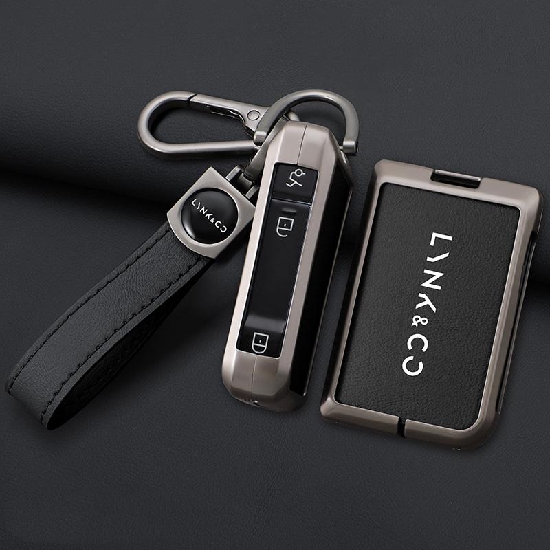 Zinc Alloy Leather Car Key Fob Case For Lynk&Co 05 01 02 03 06 Key Case Car Key Fob Case Keyless Accessories