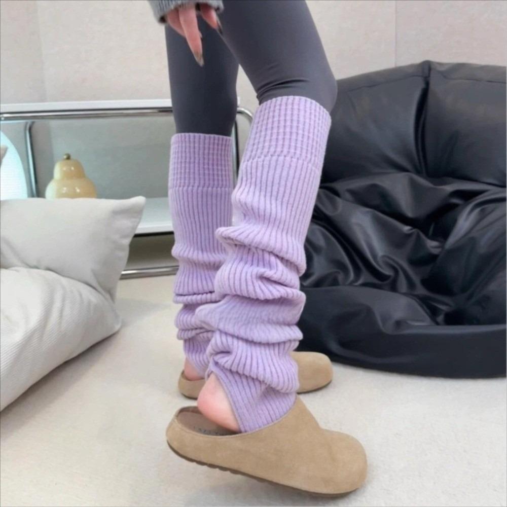 Einfarbige Plüschsocken Über Knie Röhre Ballett Joghurt Beinwärmer JK Lange Beinsocke Herbst