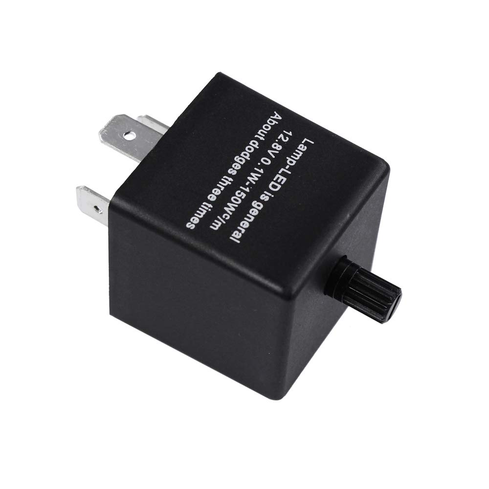 YUNPICAR General Purpose CF14 3-Pin IC Turn Signal Relay, LED Flashing Speed Adjustment, Hifra Prevention