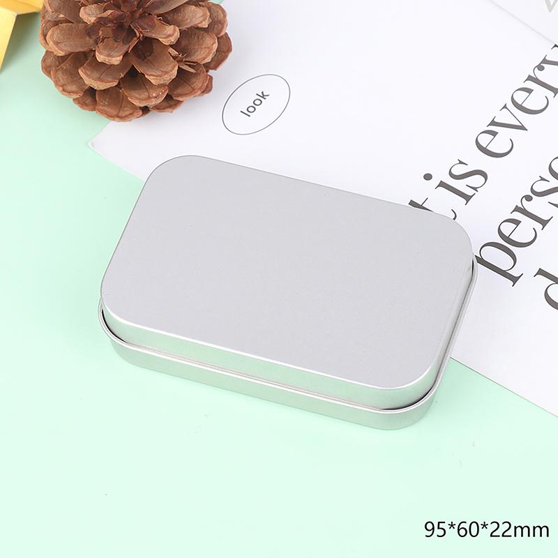 1PCS Small Empty Metal Tin Silver Black Rectangular Flip Storage Box Case Organizer for Money Coin Candy Key Container Jar Cans