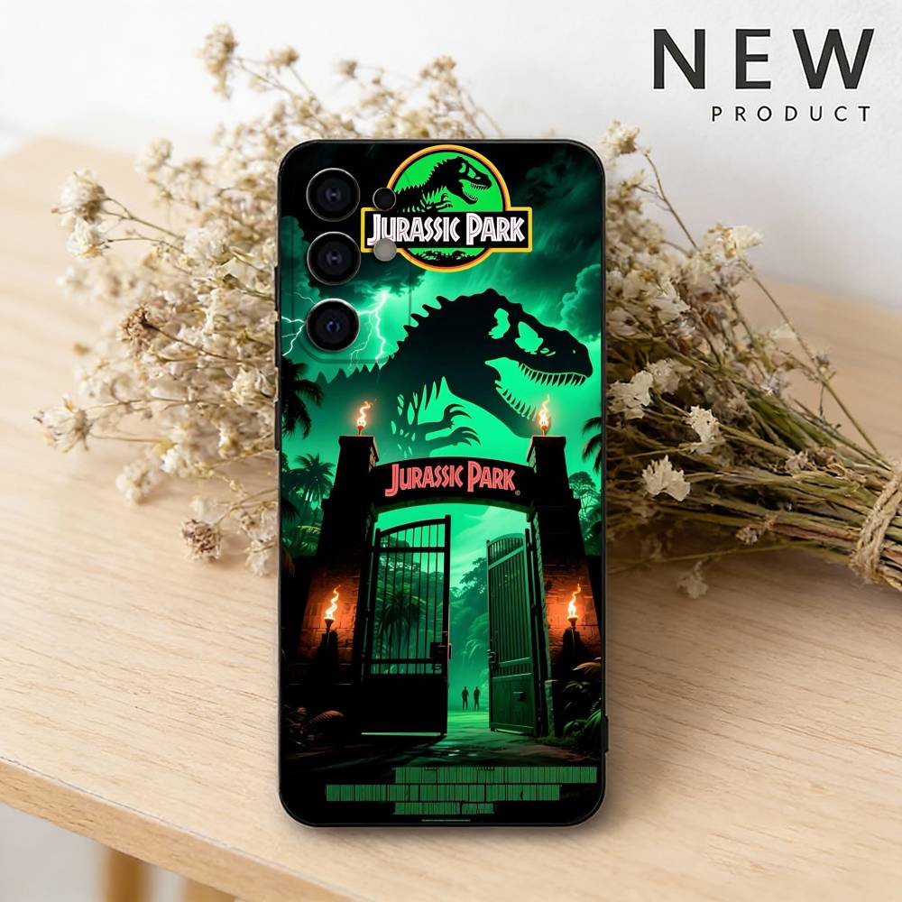J-Jurassic P-Park dinosaur phone Case For Samsung S26,25,24,21,22,23,30,20,Ultra,Plus,Fe,Lite Black Soft Cover Samsung S26ULTRA