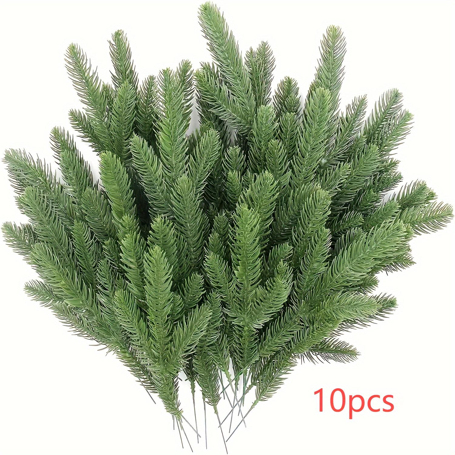 

[Christmas Decoration] YORATEE Realistic Artificial Pine Branches Durable Plastic Green Needles for Christmas Wreaths, Outdoor Garden Decor, No Electr 20PCS