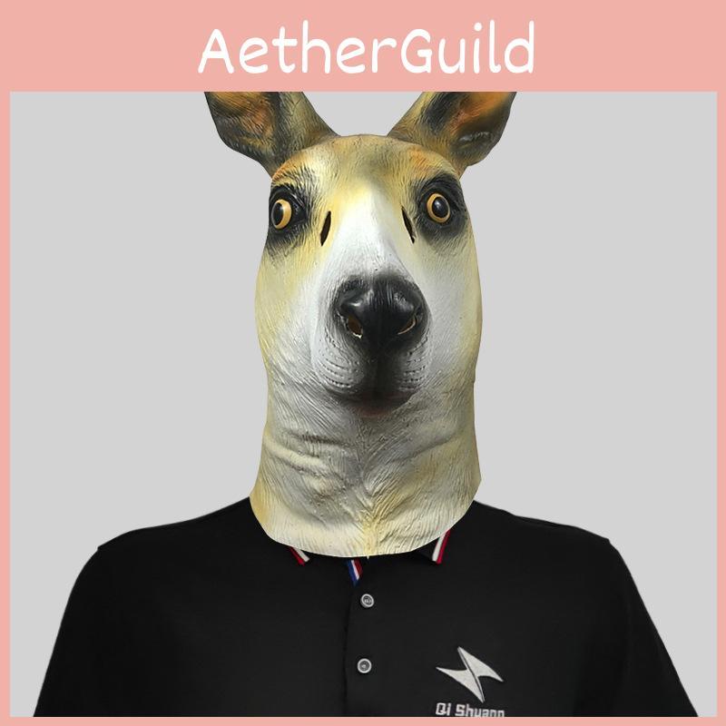 Bedårande känguruhuvmask gjord av mjuk latex idealisk för maskeradfester och festivaler