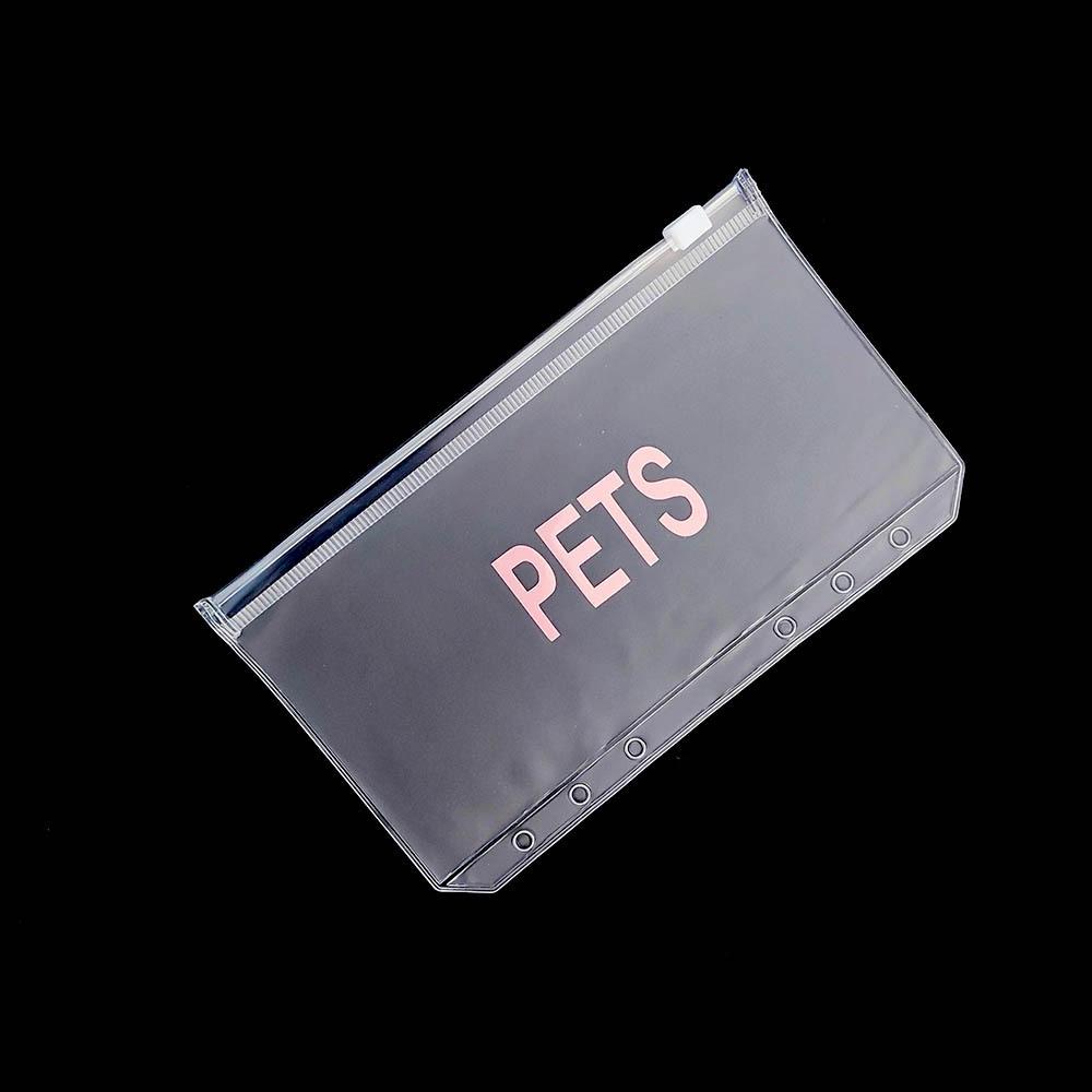 Lot De 12 Mini Pochettes Classeur PVC Transparent 3 Trous - Enveloppes Budget Mini Format