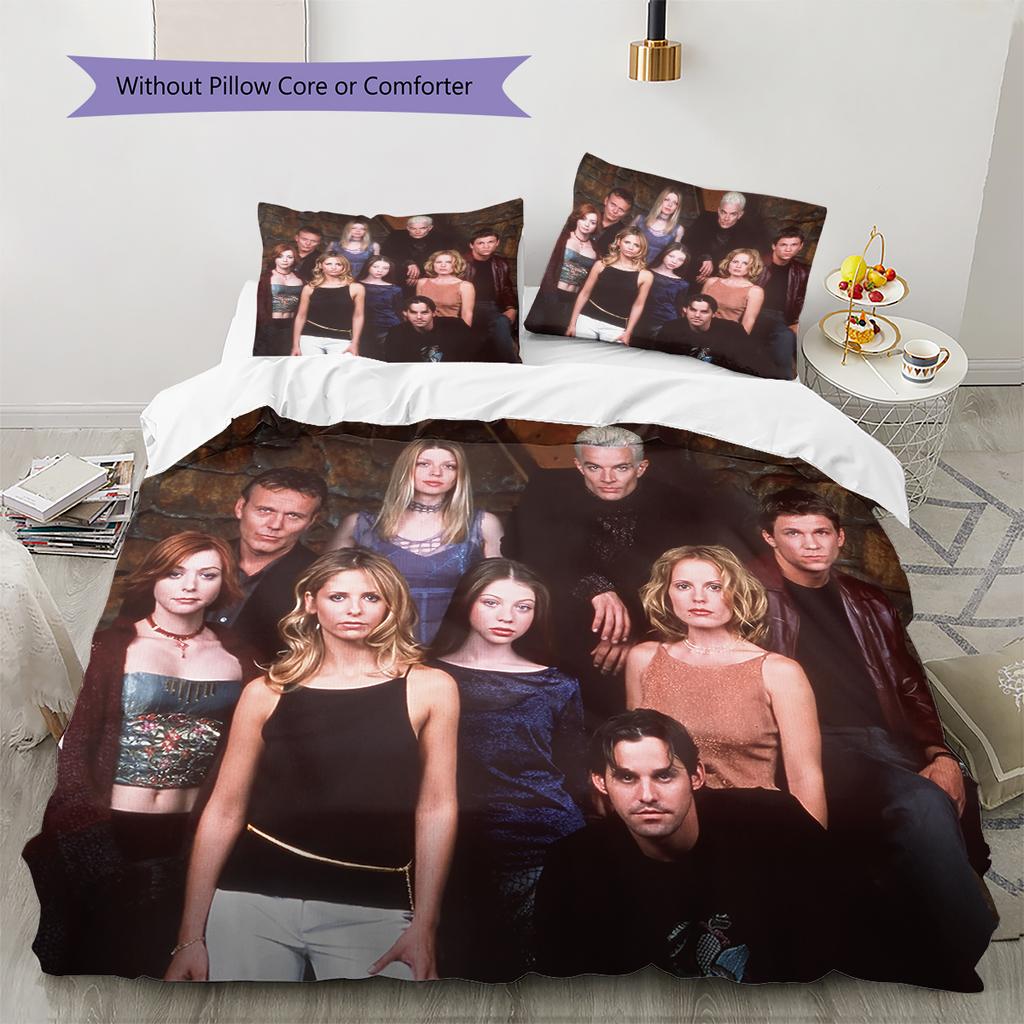 Buffy the Vampire Slayer Pattern Bedding Home Decoration Birthday Gift (1 * duvet cover + 2 * pillowcase, without core)