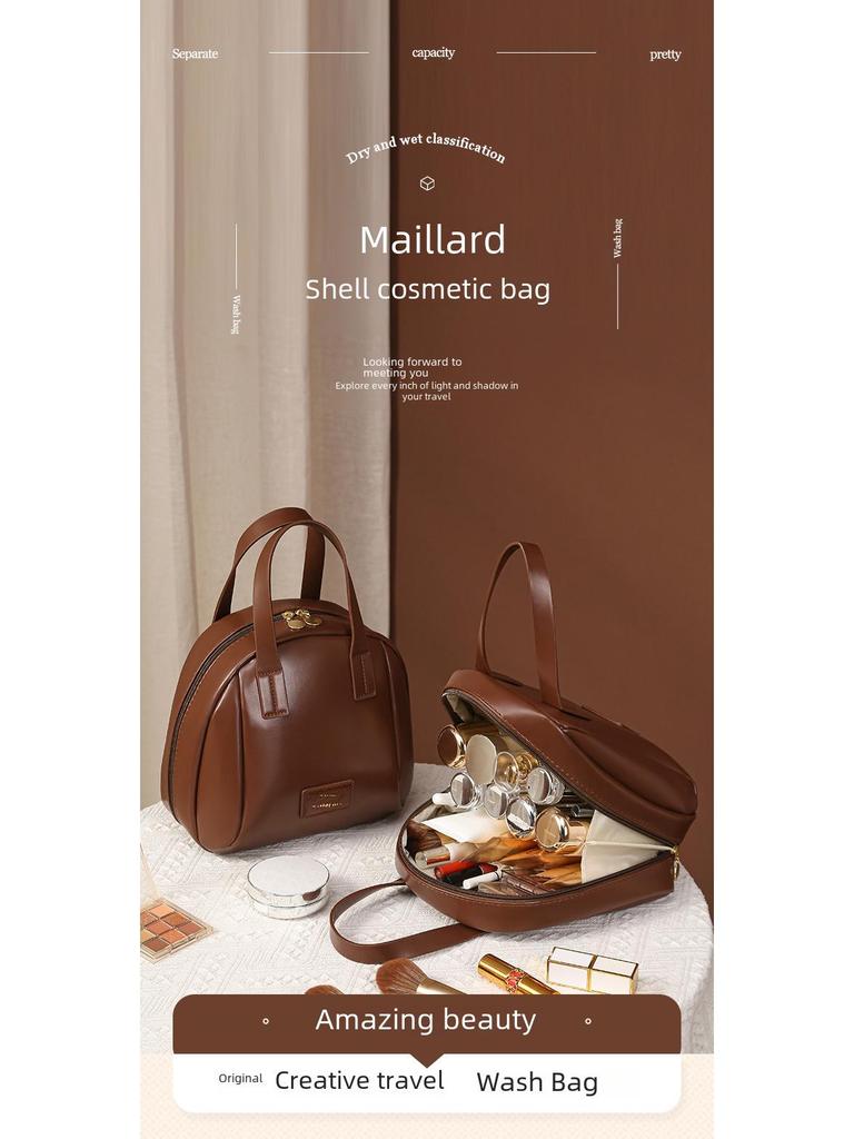 Maillard Large-Capacity Cosmetic Bag: Portable Travel Organizer for Makeup Brushes and Toiletries