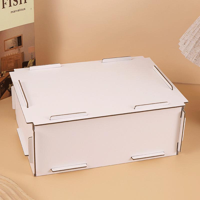 Interlocking Mortise & Tenon Large Gift Box - Space-Saving Hard Shell Design 27.5 x 20.5 x 11.5 cm белый