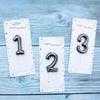 Line Numbers 0-9 Candles Birthday Party Scene Decoration Black Print White Strip Number Candles