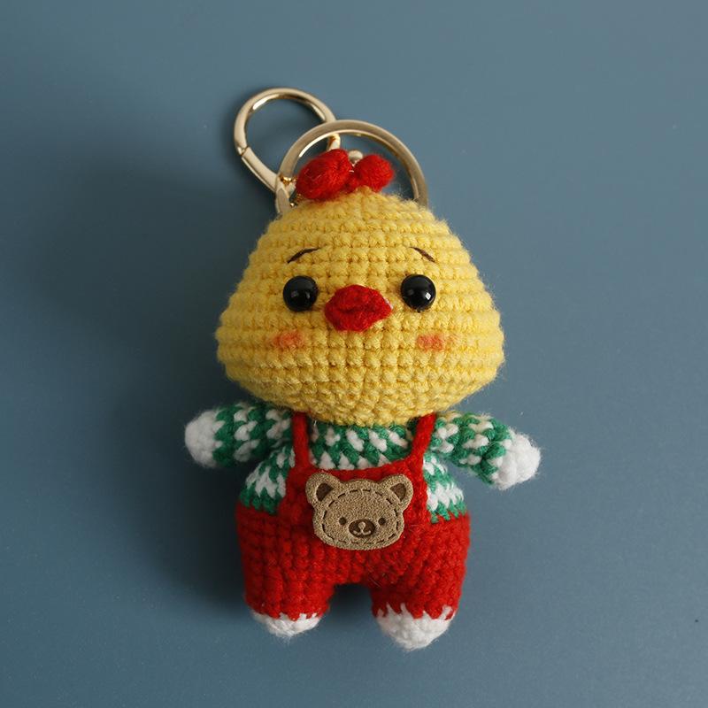 Crochet Animal Key Ring Cute Handwoven Pendant Creative Mini Knitted Animal Keychain Friends Gift