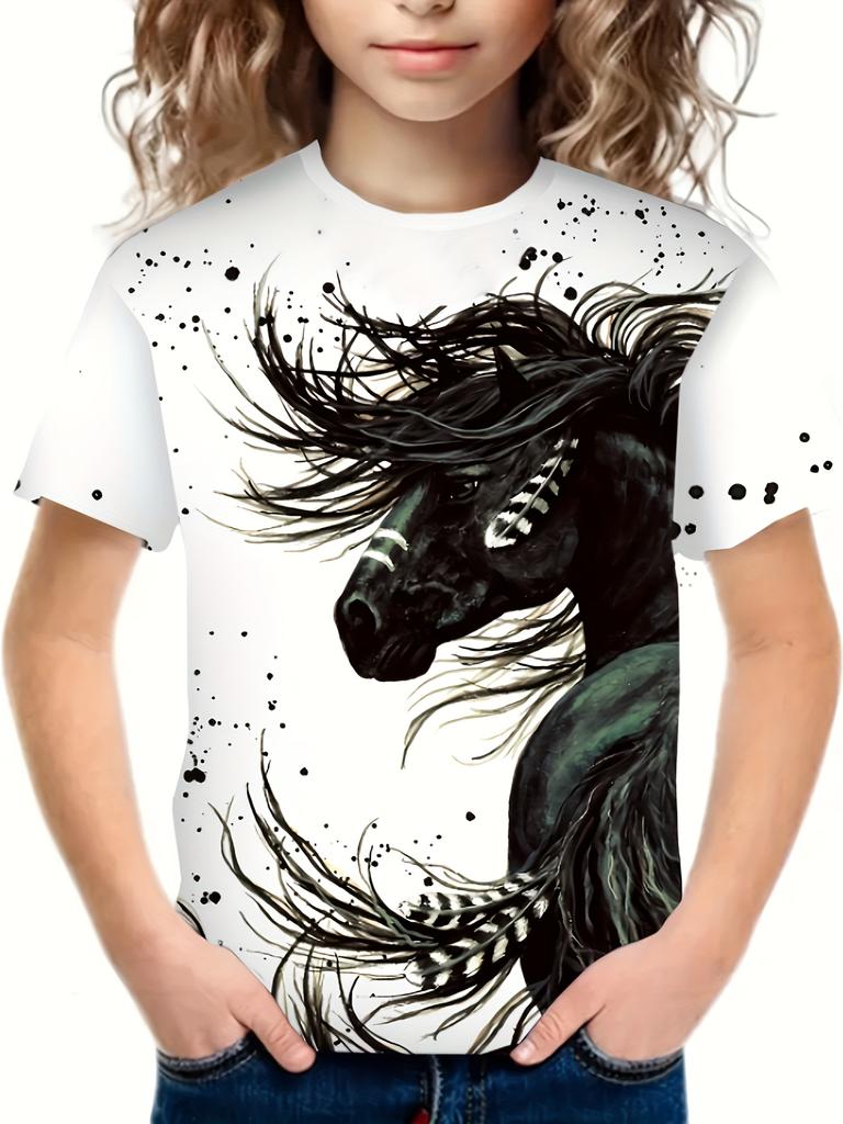Summer Fashion Cartoon Horse 3D Printed Kids T Shirt For Boys Girls Tees Tops Casual Boy Girl T-shirt Unisex Children's Clothing