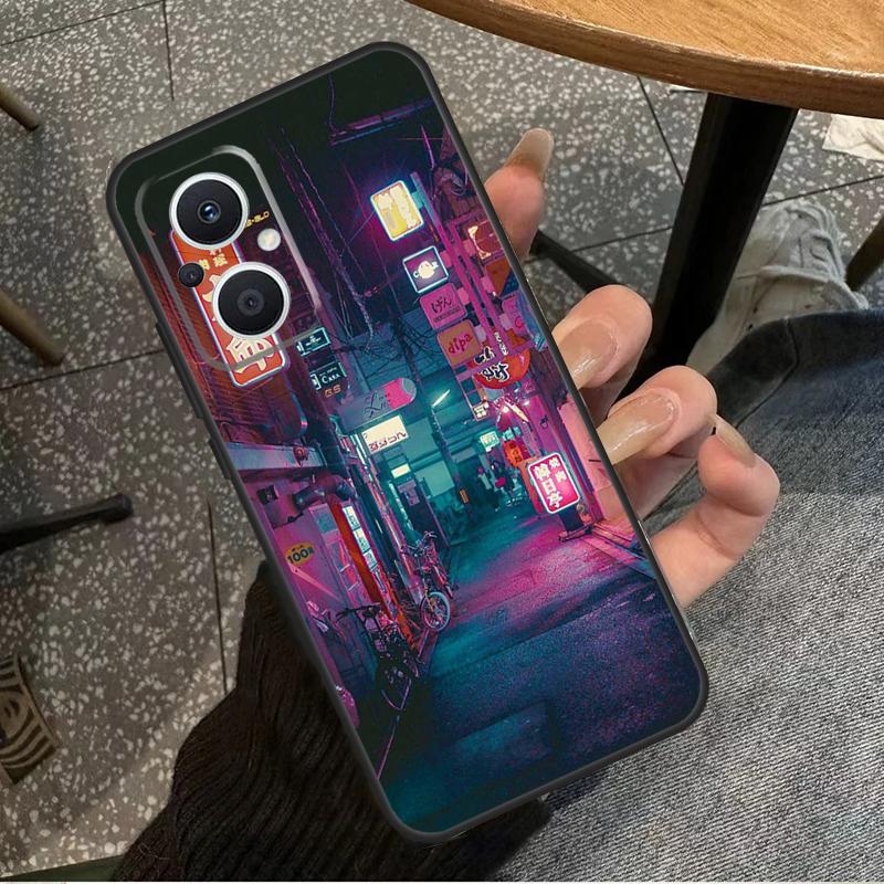 Japanese Night City Aesthetic For OPPO Reno 7 8 Lite 8T 14F 13F 11F 12F 10 11 12 13 14 Pro OPPO Find X9 X8 X5 X6 Pro Case