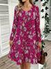 Spring Autumn Women Dress Casual Long Sleeve O-neck 3D Print Loose A-Line Dress Oversized Home Wear Robe