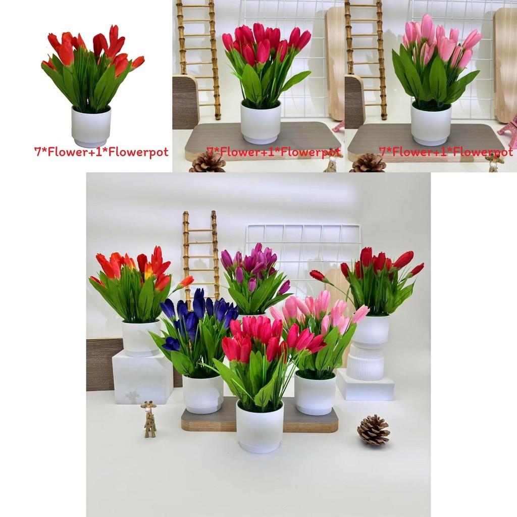 Tulip Faux Potted Plant Decorative Greenery For Party Decorations And Hospitality Settings