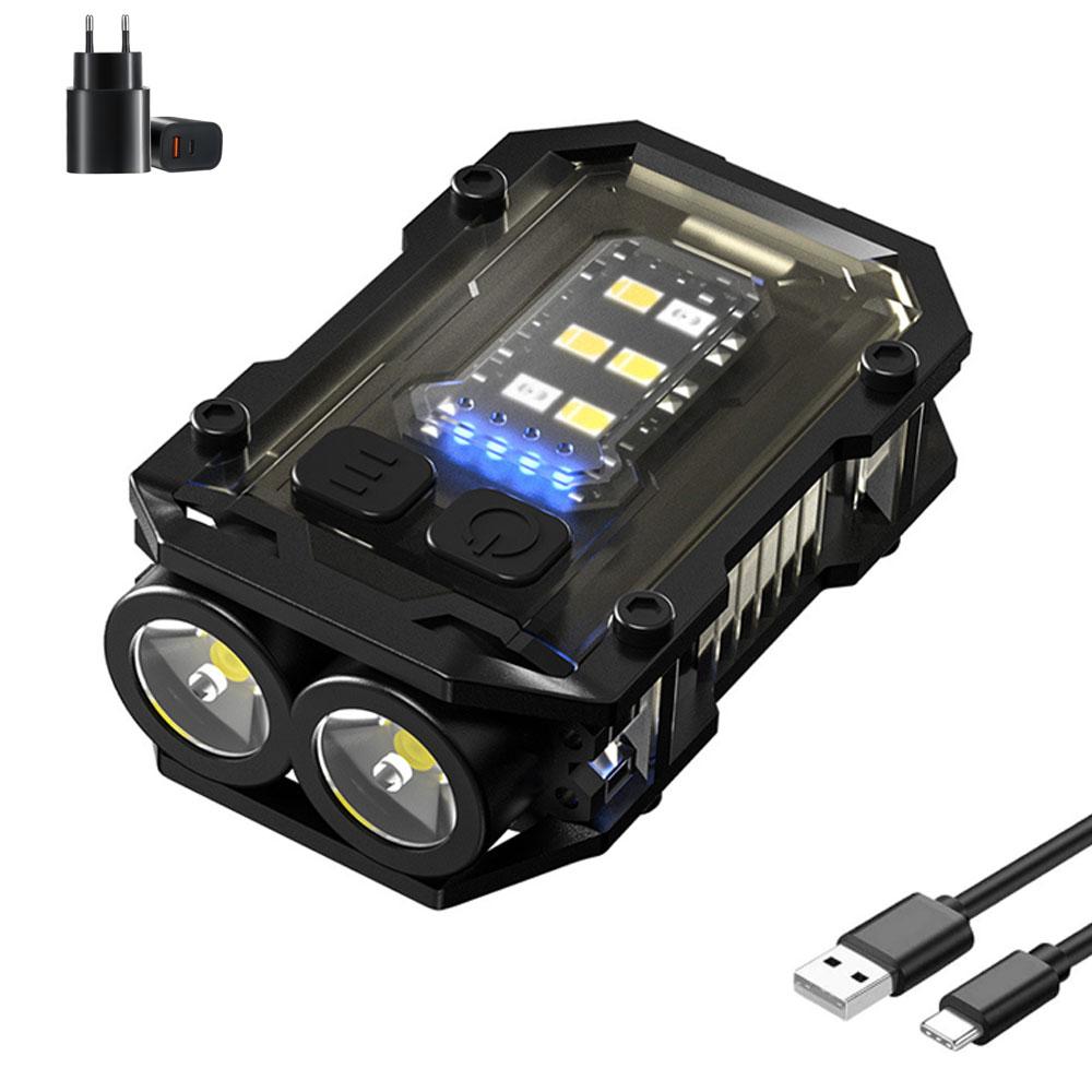 Portable Rechargeable Flashlight High Power EDC Keychain Torch With Magnetic Mini LED COB Waterproof Camping Work Lamp