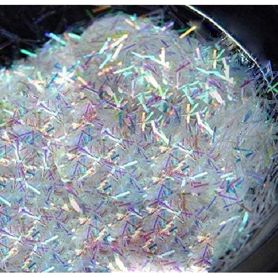 

Nail Gilter1jar 0.2x3mm Nail Holographic Tinsel Stripe-Shaped Short Bar Shapes Sparkle White Holographic Glitter Bars #PLA04-3# - (Color: 2) 7