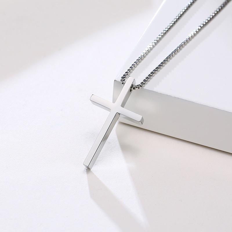 Vnox Simple Stainless Steel Cross Pendant Necklaces for Women, Prayer Religious Choker Collar Christian Gift Jewelry