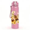 1PC Sunflower Wild Stem Flower Print 750ml Color Plastic Sports Water Bottle Leakproof Flip Straw Lid Suitable for Sports Office Home Use