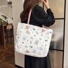 Large Capacity Canvas Tote Bag For Women Stylish Japanese Cartoon Design Ideal For Daily Use