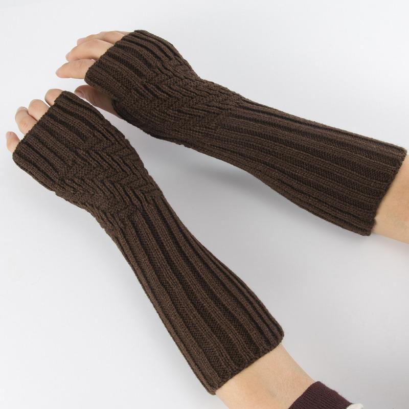 Botvotee  Arm Warmers Y2k Accessories Sleeves for Women Free Shipping Winter Long Sleeve Fingerless Gloves Knit Balck Arm Guard
