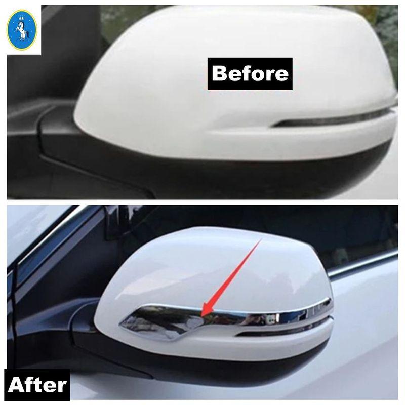 Chrome Car Door Rearview Mirror Anti-rub Rubbing Stripes Decor Cover Trim ABS Accessories For Honda CRV CR-V 2017 2018
