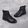 Leather Martin Boots Women's 2026 Autumn and Winter New British Style Women's Shoes Boots Lace-up Round Head Small Short Boots