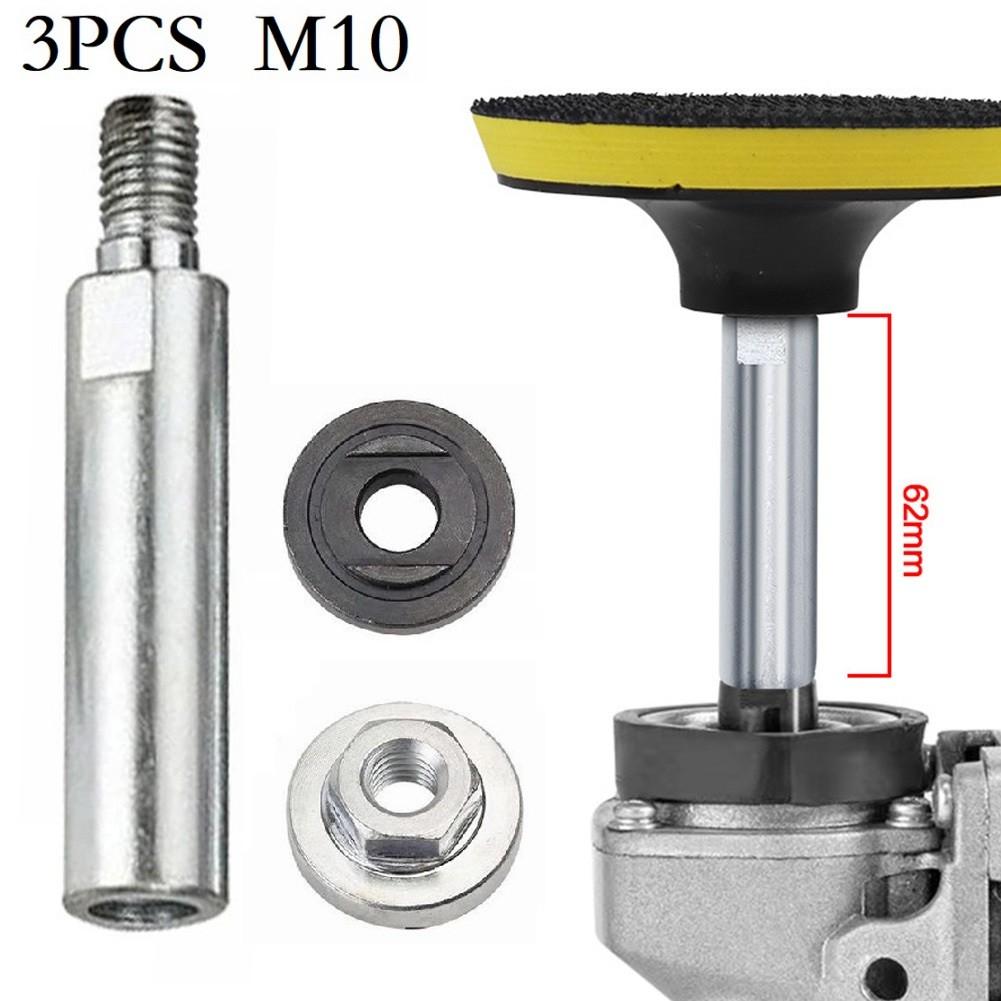 3pcs Angle Grinder Extension Connecting Rod 65mm M10 Thread Shaft Polisher Lock