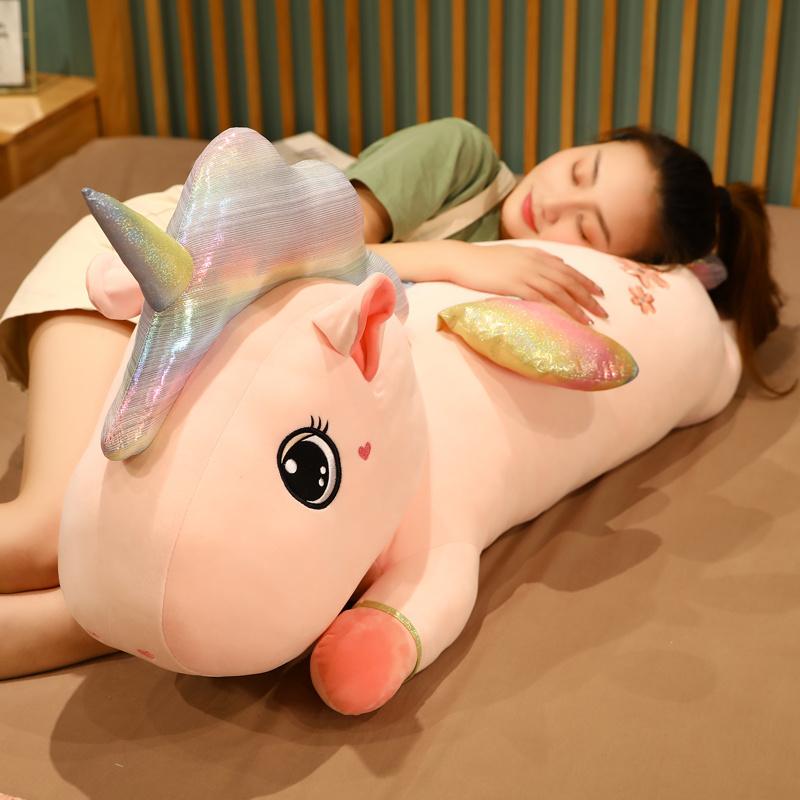 Nice 70/90cm Colorful Plush Unicorn Toy for Children Stuffed Animal Flying Horse Doll Girls Sleeping Pillow Lovely Gifts