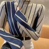 Genser med høy krage Kvinner Høst/Vinter Uformell Langermet Populær Western Stripe strikket genser Genser Topp Kvinner