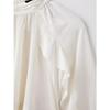 European & American Style Layered Stand Collar Long Sleeve Women's Shirt - 2234900
