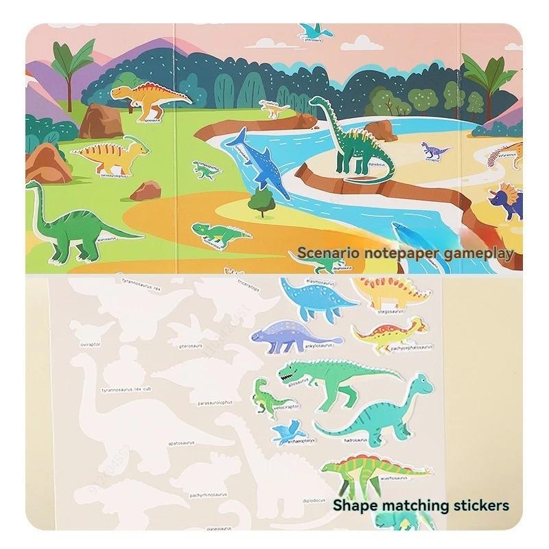 Sticker Books 3D Reusable Stickers Books Animal Dinosaurs Ocean World Vehicle Educational Travel Stickers