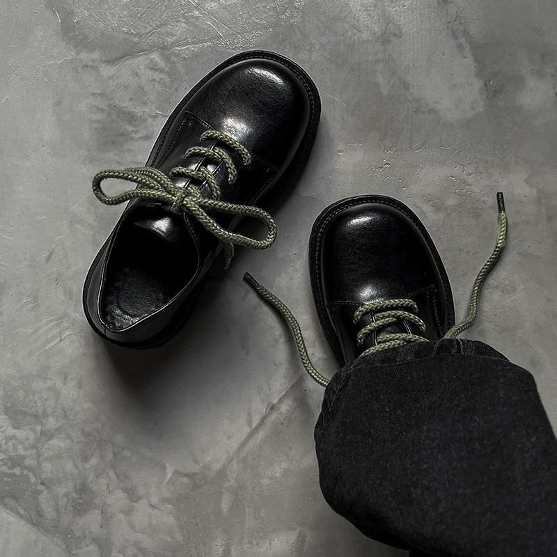 Mens Derby Shoes Thick Sole Casual Oxford Style Business Dress Black Daily Wear
